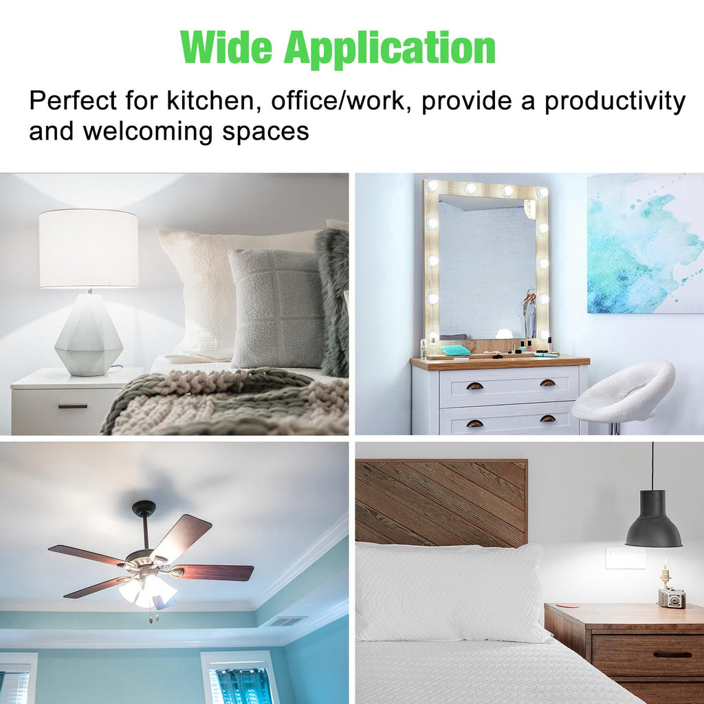 BUBO Ceiling Fan Light Bulbs 60 Watt Equivalent, 5.5W E12 LED Bulb Daylight 5000K, Fan Light Bulb, Small Base LED Light Bulbs 120V, Candelabra Base, Non-Dimmable, 10 Pack