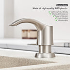 GAGALIFE Kitchen Sink Soap Dispenser with 17 Ounce Large Bottle (Brushed Nickel), Built in Sink Soap Dispenser Sink Mounted Soap Dispenser Refill from Top, G080BN