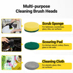 StarVal Electric Spin Scrubber, 3000 mAh Cordless Power Scrubber with 8 Replaceable Heads, Dual Speed Lightweight Handheld Scrubber for Cleaning Stove/Bowl/Sink/Corner/Tile/Grout (Black)
