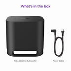 Roku Wireless Bass Pro Subwoofer for Roku Streambar Pro and Wireless Speakers (Renewed)