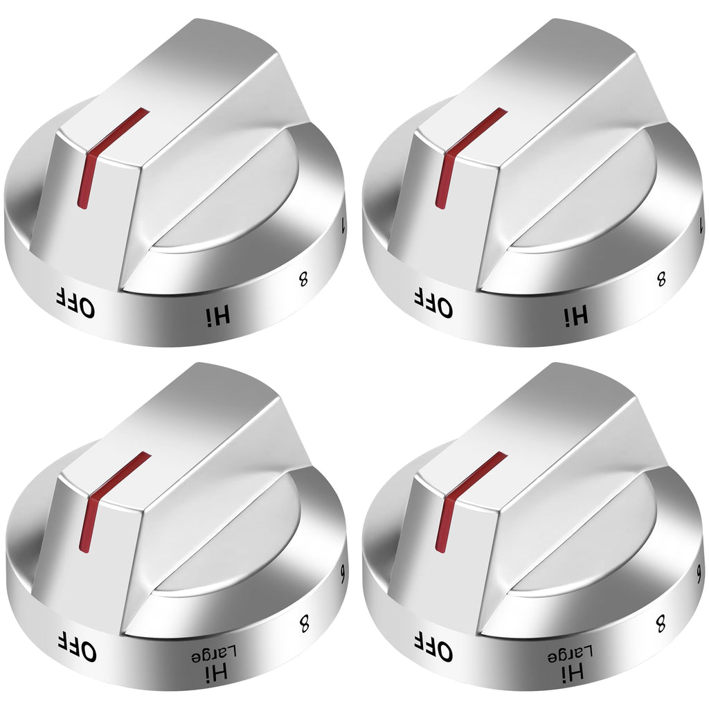 AMI PARTS NE63T8111SS NE63T8311SS NE63BG8315SS Fit for Samsung Electric Stove Knob Replacement Knobs for -DG94-03500V DG94-03500W DG94-03500A/Z (4PCS Silver)