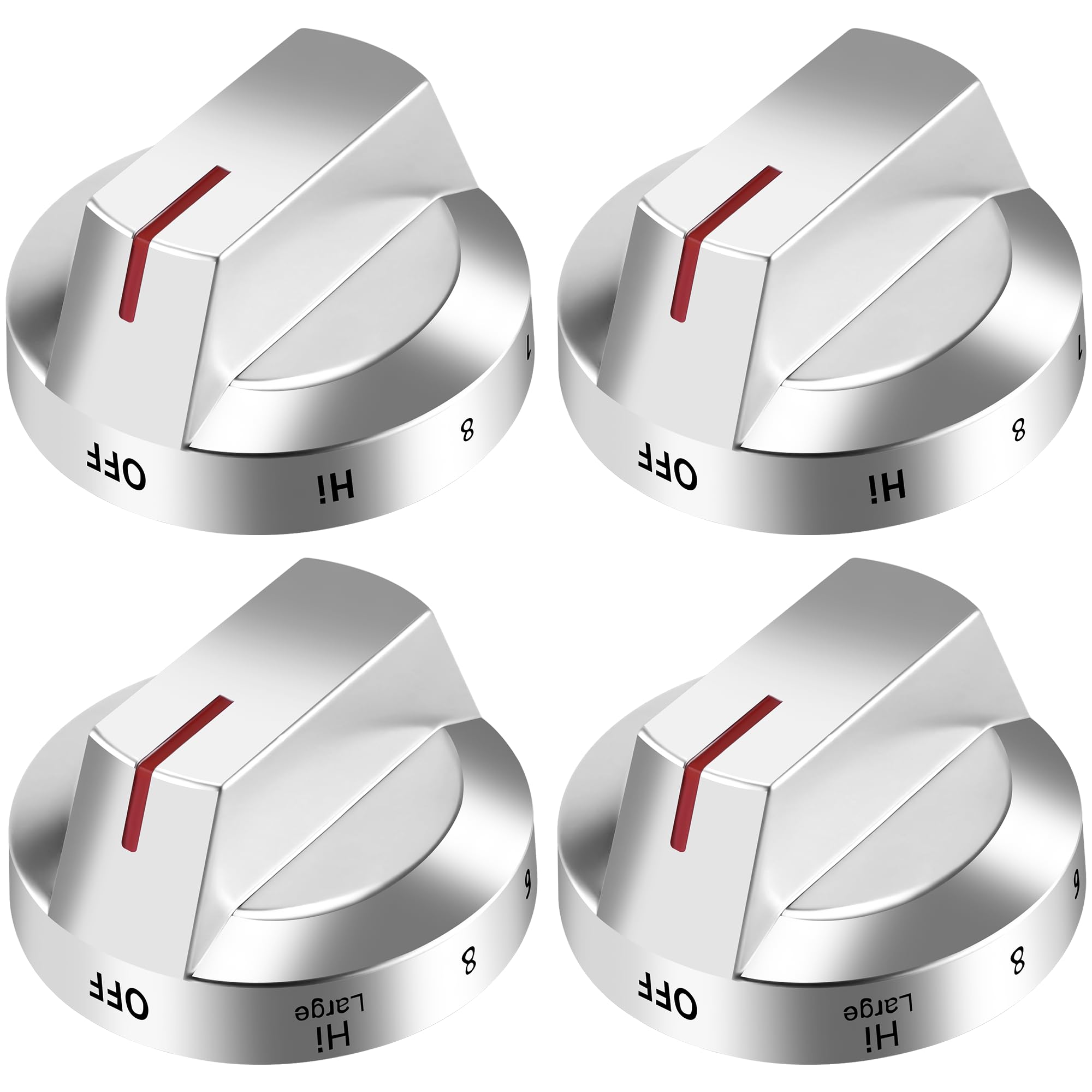 AMI PARTS NE63T8111SS NE63T8311SS NE63BG8315SS Fit for Samsung Electric Stove Knob Replacement Knobs for -DG94-03500V DG94-03500W DG94-03500A/Z (4PCS Silver)
