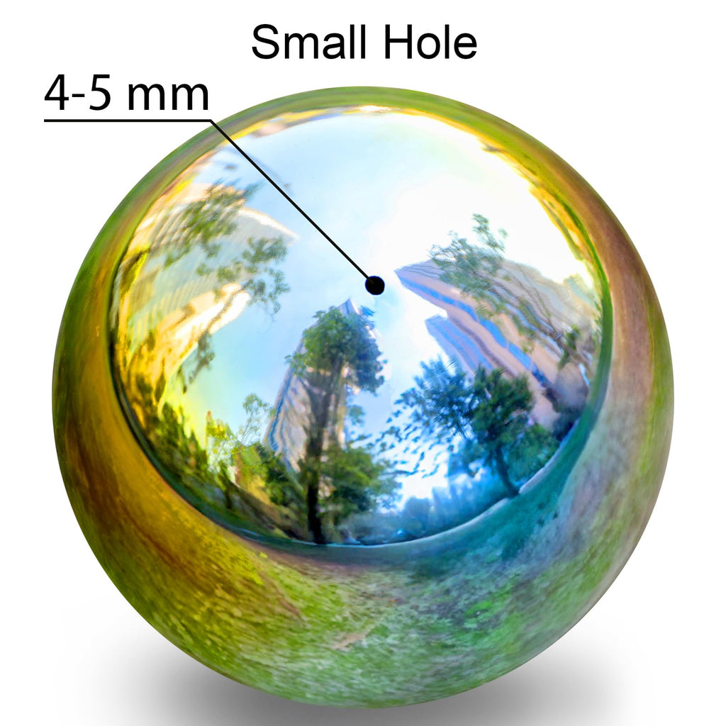 yarlung 10 Pack Stainless Steel Rainbow Gazing Balls, 50-150 mm Garden Mirror Globe Floating Sphere, Polished Hollow Ball Reflective Ornament for Home Yard Outdoor Lawn Decoration