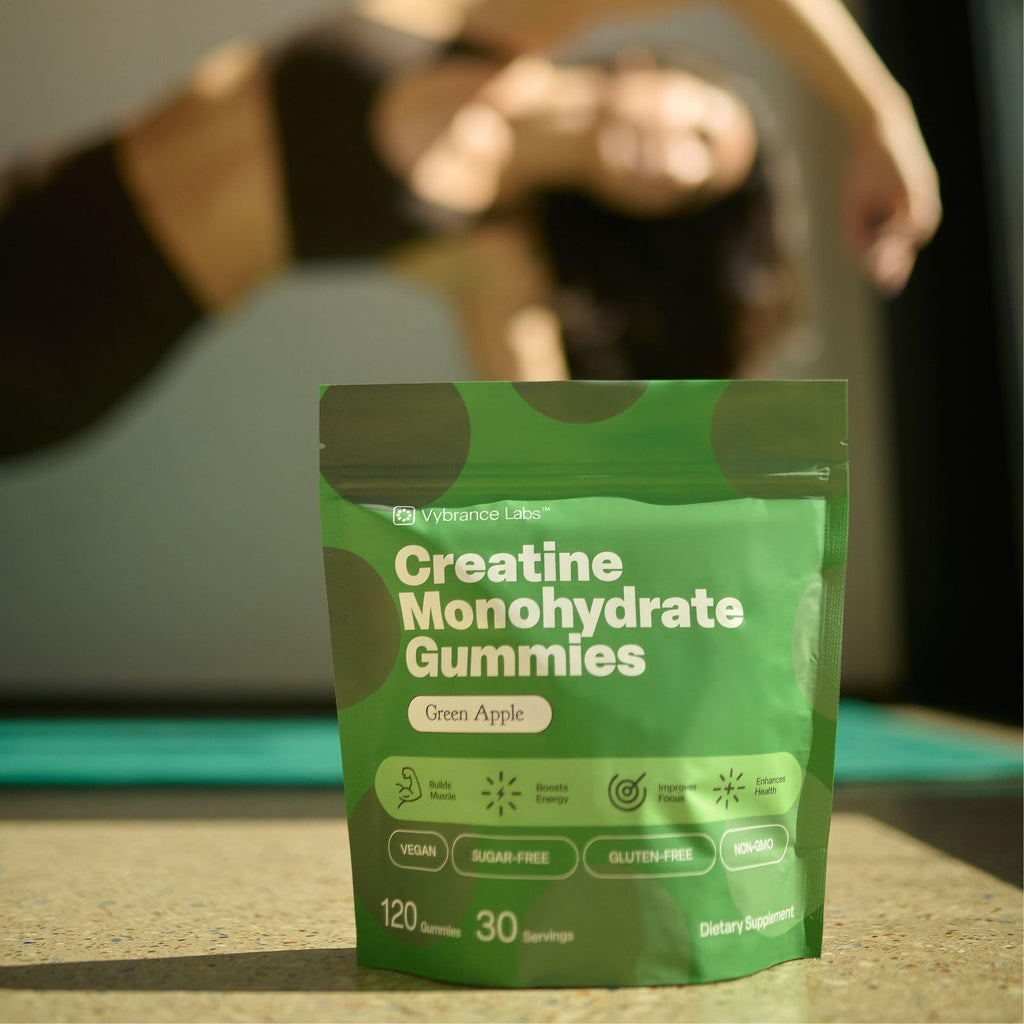 Creapure Creatine Gummies 5g + Taurine & B12 - Sugar-Free, Vegan, Gluten-Free - Green Apple - 120 Count (30 Servings) for Strength, Energy & Focus