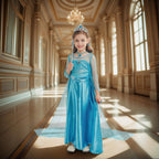 AHLPO Princess Dress for Girls Luxury Princess Dress Up Halloween Cosplay Princess Role Play Costume Fancy Dress Birthday Outfit with Accessories