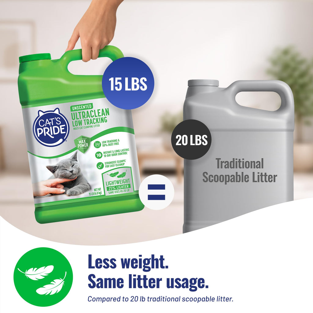 Cat's Pride UltraClean Low Tracking Powerful Clumping Litter Unscented 15lb