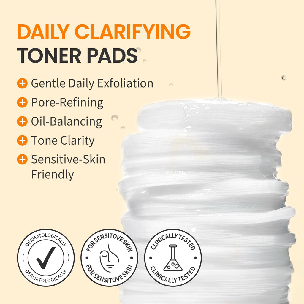 Boosting Toner Pads for Face Oily Skin Korean, #OOTD Vitamin C Niacinamide Heartleaf Hydrating Calming Redness, Vitamin C Toner Pad 70Pads 4.05oz 120ml