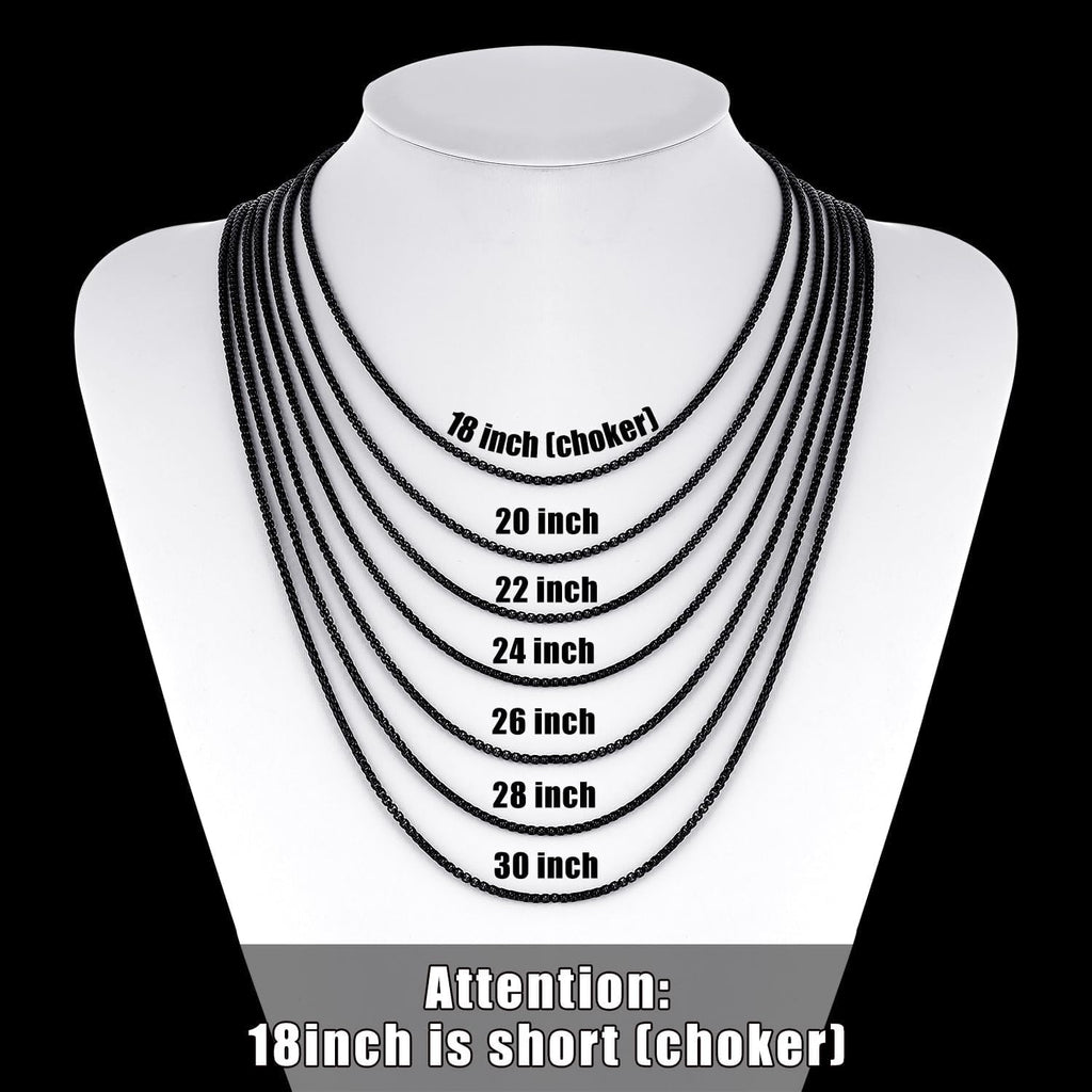 Fiusem Black Pendant Necklace for Men, Rectangular Pierced Necklace 26Inch