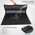 Anti Fatigue Rubber Mats - 2 Pack Restaurant Kitchen Non-Slip Bar Floor Entry Door Drainage Mats - Indoor/Outdoor Use - 36 x 60 Inches