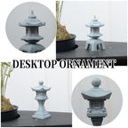 Saihisday 6pcs Miniature Asian Decor, Japanese Lantern Style, Chinese Pagoda Statue for Fish Tank Aquarium Ornament Decor Bonsai Micro Rockery Landscape Kit