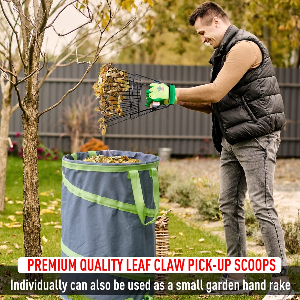 Altdorff Steel Leaf Scoops, Hand Rakes for Picking Up Leaves, Sturdy Garden Large Leaf Grabber Leaf Rake for Picking up Leaves, Collect Garbage and More