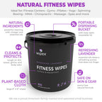 Wipex Gym Wipes Bundle - Get 2 Buckets (1) Lavender Plant-Based Fitness Equipment Wipes & (1) Sanitizing BZK for Skin, Great for Gyms, Yoga Studios, Home, Fitness Centers, 400 Ct (Pack of 2)