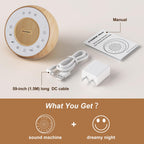 Housbay White Noise Sound Machine, 31 Soothing Sounds, 5W Loud Stereo Sound, Sleep Timer, Small Sleep Machine & Noise Canceling for Sleeping, Relaxation