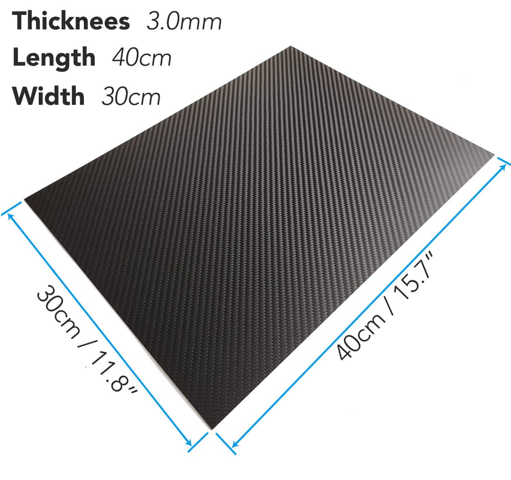 cncarbonfiber 3mm 300x400mm 100% Carbon Fiber Sheet 0.5~5.0mm Available,3K Twill Matte Finish