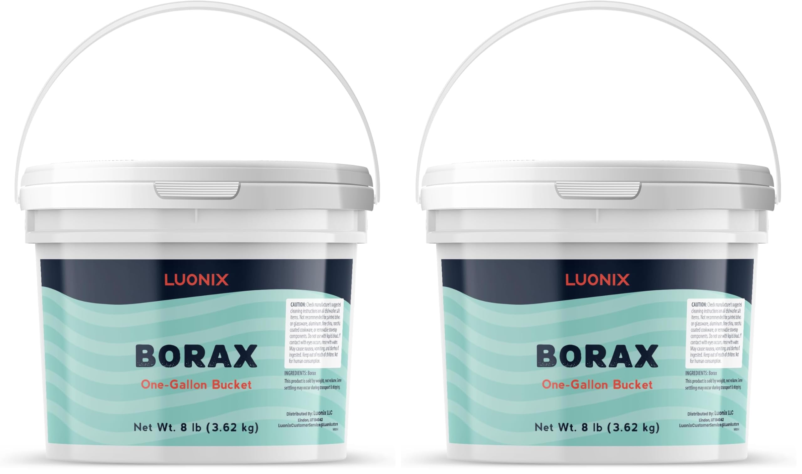 Luonix Borax, 1 Gallon Bucket, Multipurpose Cleaner, Laundry Additive (Pack of 2)