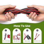TYUMEN 100FT 14/2 Gauge Red Black Cable Hookup Electrical Wire LED Strips Extension Wire 12V/24V DC, 14AWG Flexible Extension Cord for LED Ribbon Lamp Tape Lighting