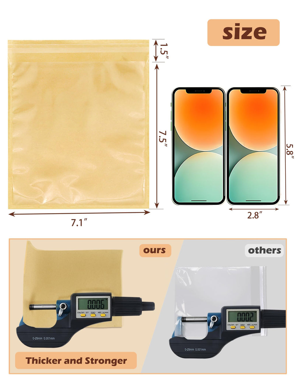 200 Self Sealing Sandwich Bags with Window, Paper Cookie Bags with Seal, Grease Resistant To Go Bakery Sleeves for Packaging Bagels, Donuts, Scone, Brownie, Small Pastries and other Treats