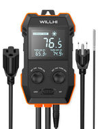 WILLHI WH2408 Temperature Controller 10A 1200W, Digital Thermostat Controlled Outlet Plug Switch for Reptile Terrarium Greenhouse Homebrew Aquarium Seedling Mat, Heating or Cooling Mode (Pack of 2)