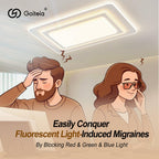 Goiteia FL 41 Migraine Glasses,Light Sensitivity Glasses for Fluorescent LED Glare,Photophobia,Computer Screen Glare,Spring Hinges for Better Comfort