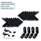 BLCCLOY 20Pcs 2020 Aluminum Extrusion Black Corner Bracket T Slot Inside L Shape Joint Angle Hardware Connector with Screws for 20 Series 20/20 2040 V Slot Extruded Aluminum Profile