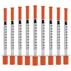 U-100 Disposable Syringes with Needle,1ml/cc,30G 5/16"(8mm) Needle,Individually Wrapped–50 Pack| Lab Supplies