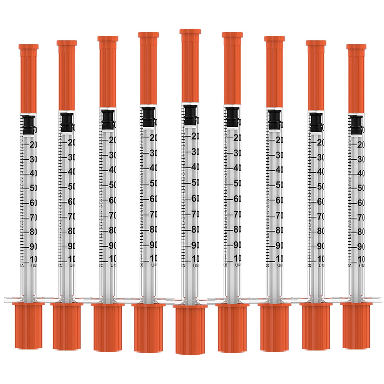 U-100 Disposable Syringes with Needle,1ml/cc,30G 5/16"(8mm) Needle,Individually Wrapped–50 Pack| Lab Supplies