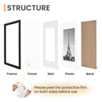 upsimples 12x16 Picture Frame, Gallery Wall Frames Set of 5, Black