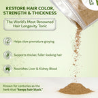 Dimmak Herbs Organic Prepared He Shou Wu Powder (Fo-Ti Root)- Traditional Black Bean Cured Tonic for Hair Thickness, Graying & Jing Vitality- Polygonum Multiflorum Safe & Potent (4oz)
