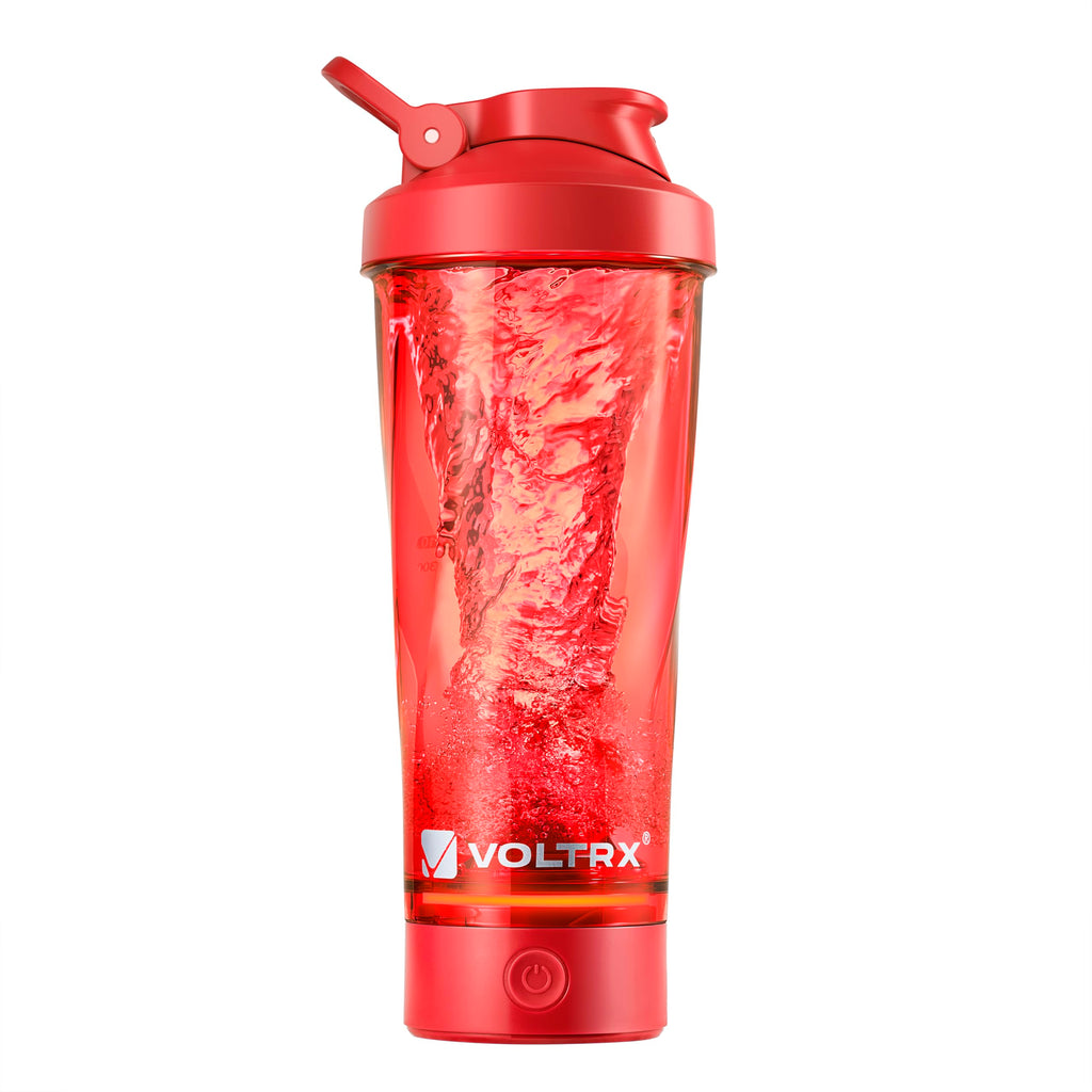 VOLTRX VortexBoost Electric Shaker Bottle, USB C Rechargeable Protein Shake Mixer, Shaker Cups for Protein Shakes and Meal Replacement Shakes, BPA-Free, Made with Tritan,Red