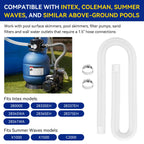 Pool Hoses for Above Ground Pools 1.5" Diameter x 59" Long, 2 Pack 1.5 Inch Above Ground Pool Hose Replacement Compatible with Intex Coleman Surface Skimmer, Filter Pump Hose, with 4 Metal Clamps