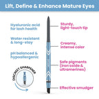 PRIME PROMETICS PrimeEyes Glide Eyeliner for Mature Women – Water-Resistant, Long-Stay and Mess-Proof – Gel Cream Texture, Discreet Sharpener and Effective Smudger (Wood (brown))