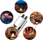 REIDEA Electronic Candle Lighter - USB Rechargeable with Security Lock, Windproof, Non-Slip Switch for Candle, Grill, Camping (Champagne Gold + White)