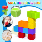 Magnetic Building Blocks Large, 1.65 inch Magnetic Stacking Cubes for Toddlers, Sensory & Montessori Toys for Boys & Girls 1 2 3 Years Old (12 PCS)