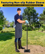 Ansionsol 10" x 10" Heavy Duty Steel Tamper with 44.7 inch Adjustable Handle & Rubber Grip, Thickened Steel Garden Dirt Tamper Tool for Ground & Gravel Leveling, Soil Tamper for Yard, Sand, Driveway