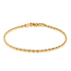 Barzel 18K Gold Plated Braided Rope Anklet for Women, 2.7 MM thick, 10 Inches long - Made In Brazil