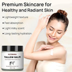HJCMANA Beef Tallow for Skin 4 OZ, Natural Unscented Tallow and Honey Balm, Grass Fed Beef Tallow for Face and All Skin Types