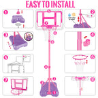Kids Basketball Hoop, Adjustable Height Toddler Basketball Hoop Indoor Toys