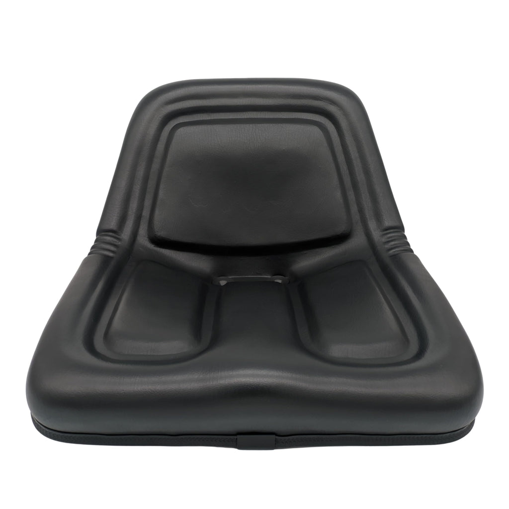 Keystone Seats Steel Pan Lawn Mower, Tractor & Equipment Seat – 1 YEAR WARRANTY – Mid-Back Black Vinyl, Drain Holes – Fits Cub Cadet, Craftsman, Husqvarna, Toro, MTD, Snapper, Murray, Bad Boy