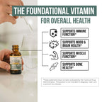 Plant-D3 Organic Vitamin D3 5000 IU - Vegan, Max Strength Sublingual Liquid D3 Drops - 200% Higher Absorption - 100% Plant-Based Cholecalciferol Form - Adjustable Dosing for All Ages (1oz Liquid)