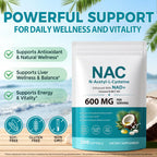 NVXNMSD NAC Supplement 600mg, 300 Softgels NAC with NAD+ & MCT Oil N-Acetyl Cysteine Supplement with Coconut Oil Vegetarian Capsules for Antioxidant Supports Liver & Energy Non-GMO Gluten Free