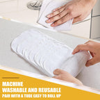 FuWeave 60 Pack Reusable Toilet Paper Towels No Tear Bidet Towels Washable Toilet Paper Bulk Paperless Rolls Cotton Treadmill Family Cloth Wipes (White)