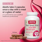 Jarrow Formulas Red Yeast Rice 1200 mg & CoQ10 100 mg Per Serving - 120 Veggie Caps, 60 Servings - Herbal Heart Health Dietary Supplement - Supports Cardiovascular & Cellular Health - Vegan