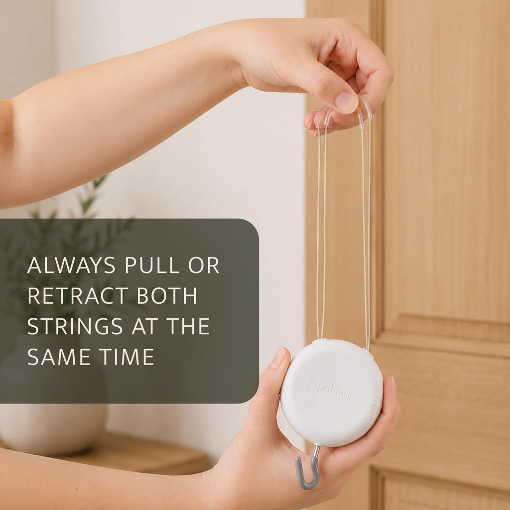 Zip 'n Hang Wreath Hanger for Front Door, White, 1 Pack