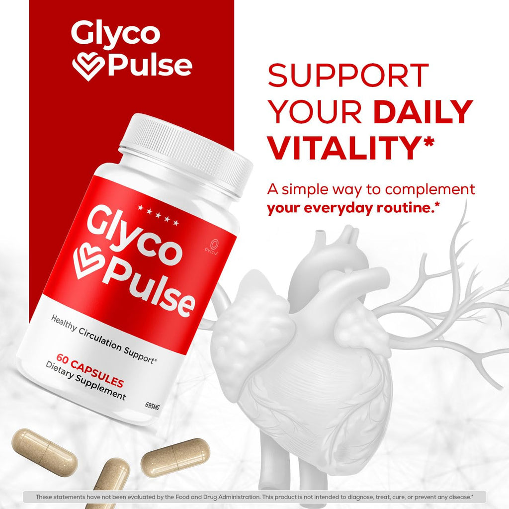 Glyco Pulse Capsules - Official GlycoPulse Pills Advanced Premium Formula Support Maximum Strength, All Natural Ingredients Vitamins for Overall Health & Wellness, 60 Capsules for 1 Month