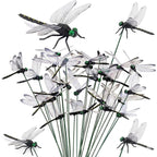 IANMINJ 20 Pcs Black Dragonfly Decorative Stakes, Dragonfly Clip,Fake Dragonflies, Humming Bird Stakes Fake, Plastics Dragonfly for Hat Indoor Outdoor Yard Balcony Plant Flower Pot Decor