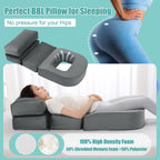 HOMBYS BBL Pillow After Surgery for Sleeping,High Density Foam Brazilian Butt Lift Pillow Post Surgery Recovery for Sleeping,Dark Grey BBL Chair with Hole for Sitting