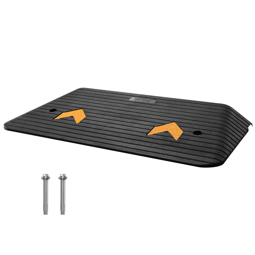 VEVOR 3" Rise Rubber Threshold Ramp, 35.6" Wide Wheelchair Ramp Doorway, Natural Curb Ramp, 33069Lbs Load Capacity, Non-Slip Textured Surface Rubber Curb Ramp for Wheelchair and Scooter