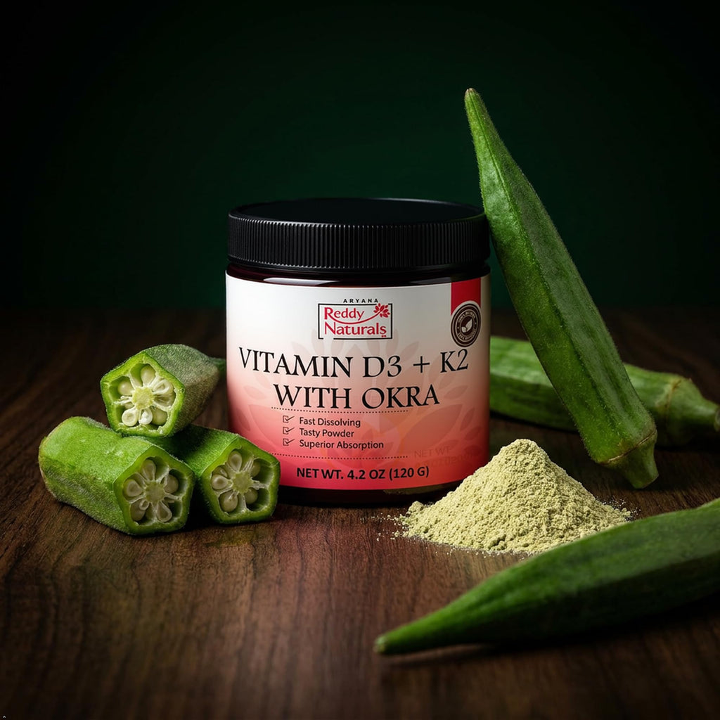 Reddy Naturals Vitamin D3 K2 MK7 Powder with Okra 120g