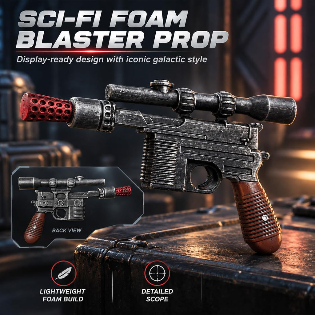 otaku gear 12" Foam Solo Sci-Fi Blaster Prop Replica – Cosplay Costume Accessory, Lightweight Collectible for Display, Halloween, or Conventions